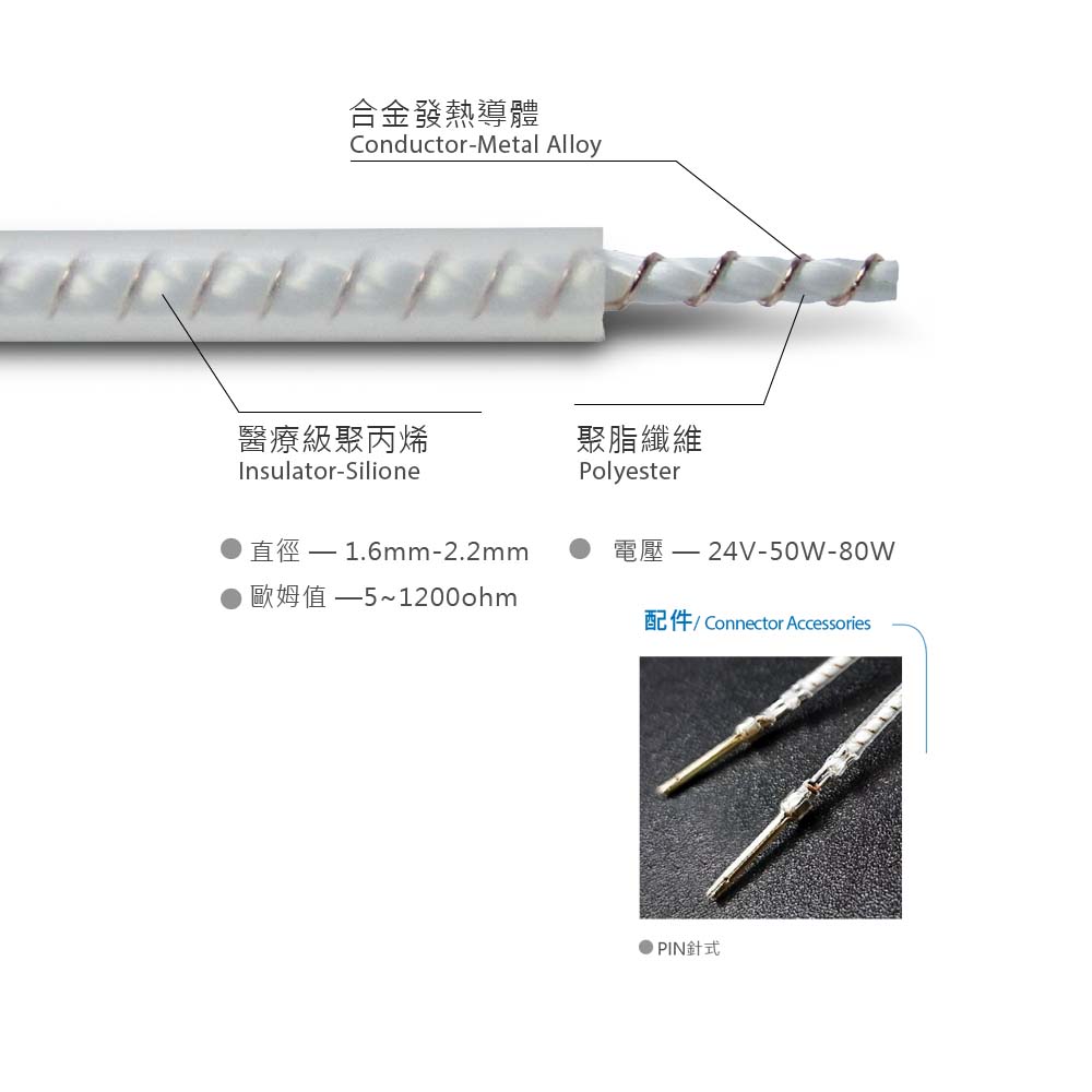 醫療用呼吸加熱管發熱線